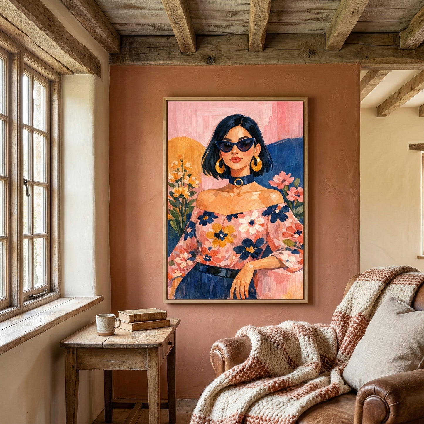 Kamer: Woonkamer landelijk · Houtkleurige baklijst