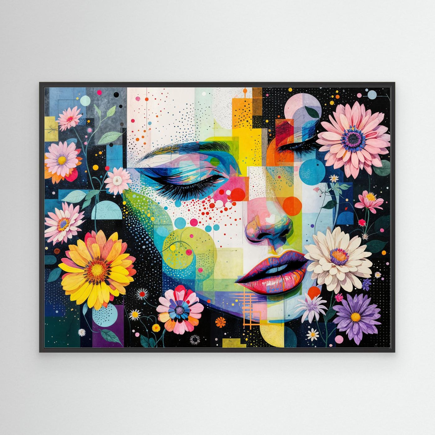 Face glitch with daisies