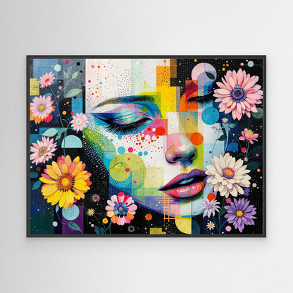 Face glitch with daisies
