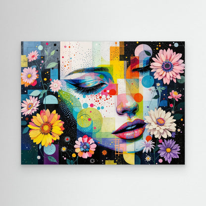 Face glitch with daisies