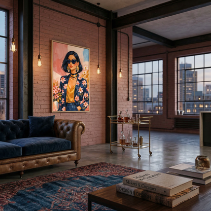Kamer: Woonkamer industrieel · Houtkleurige baklijst