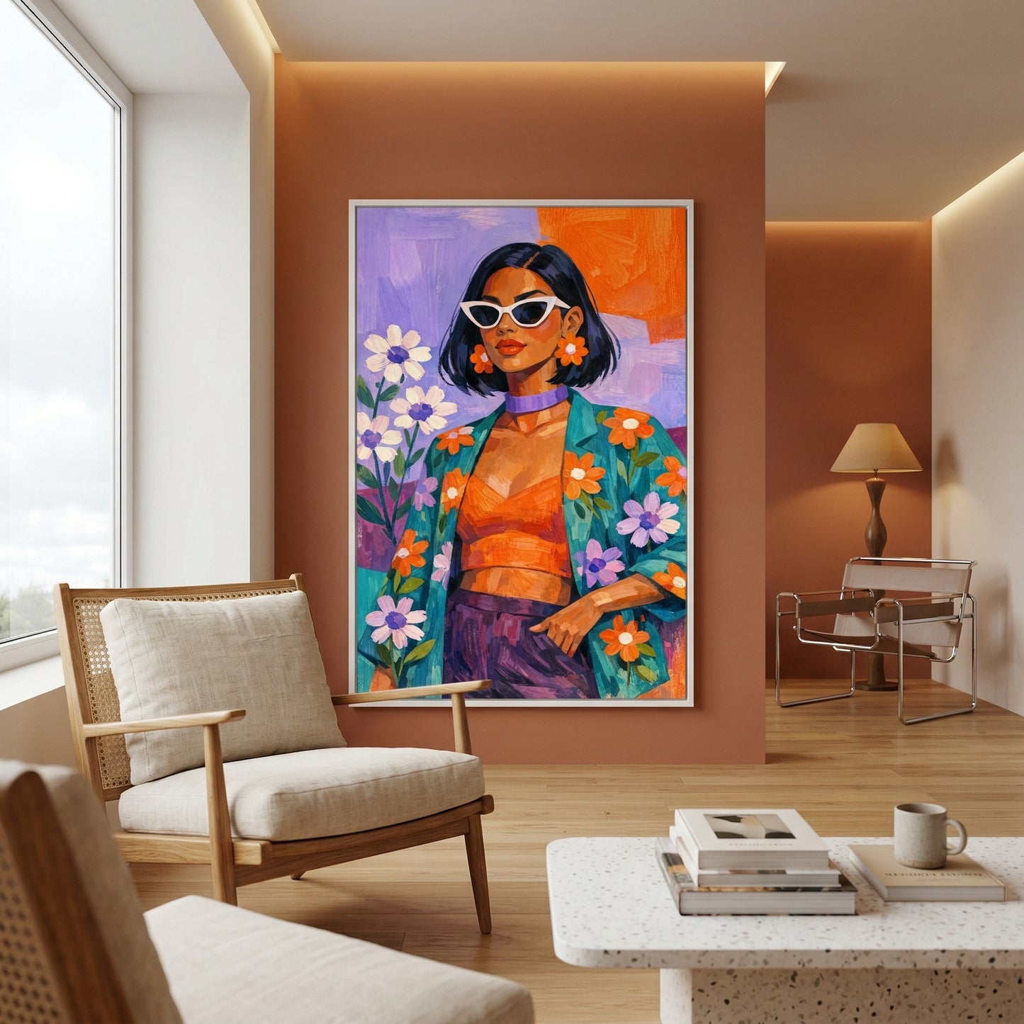 Kamer: Woonkamer modern · Witte baklijst