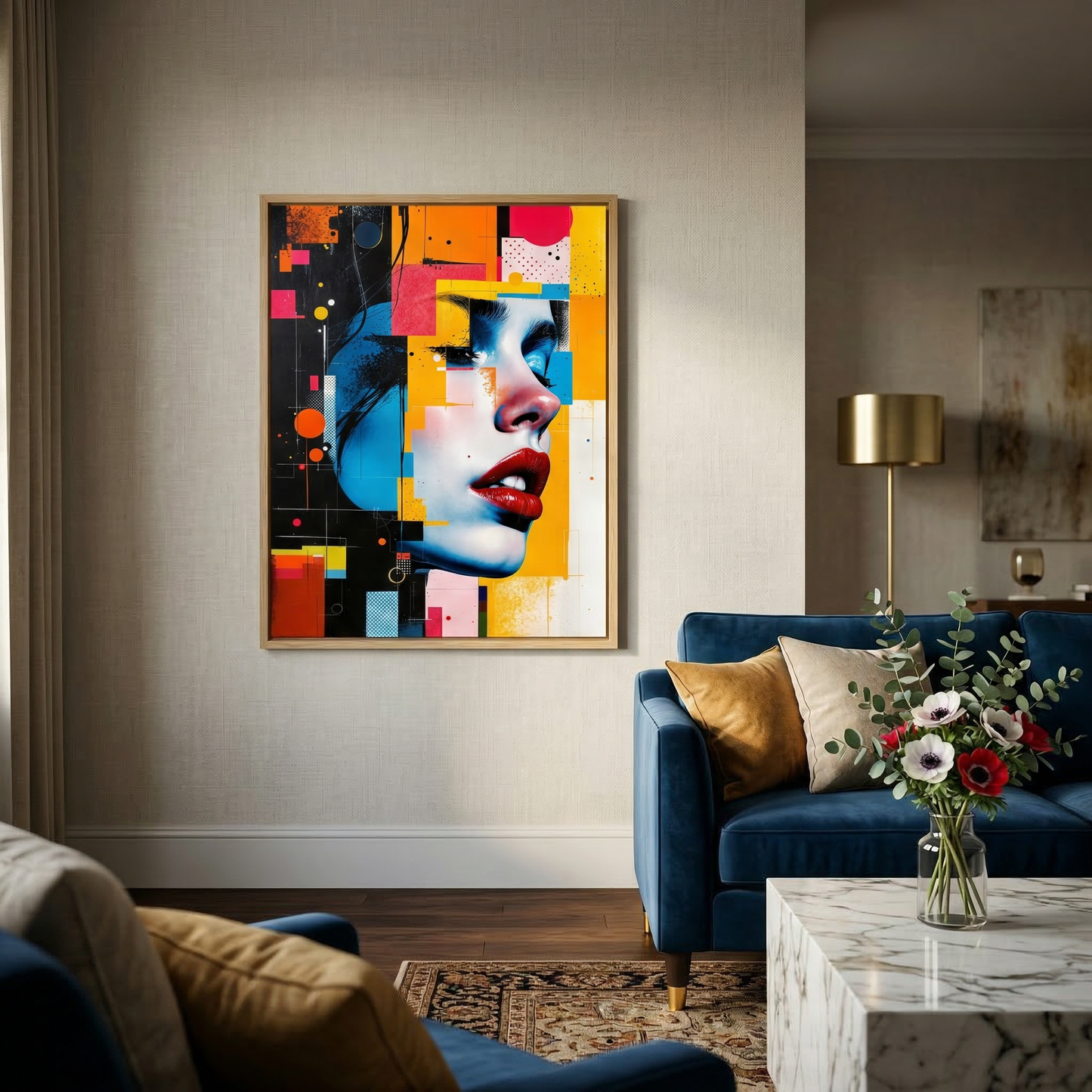Kamer: Woonkamer luxe · Houtkleurige baklijst