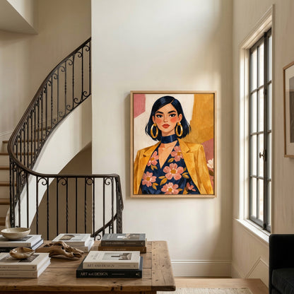 Kamer: Trappenhuis · Houtkleurige baklijst