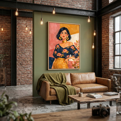 Kamer: Woonkamer industrieel · Houtkleurige baklijst