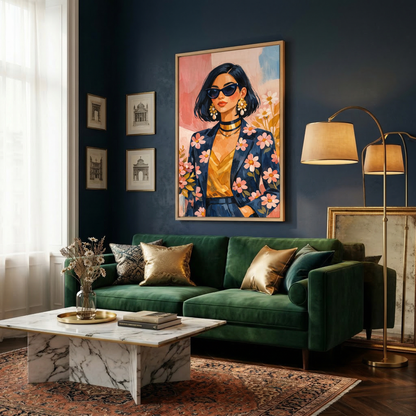 Kamer: Woonkamer luxe · Houtkleurige baklijst