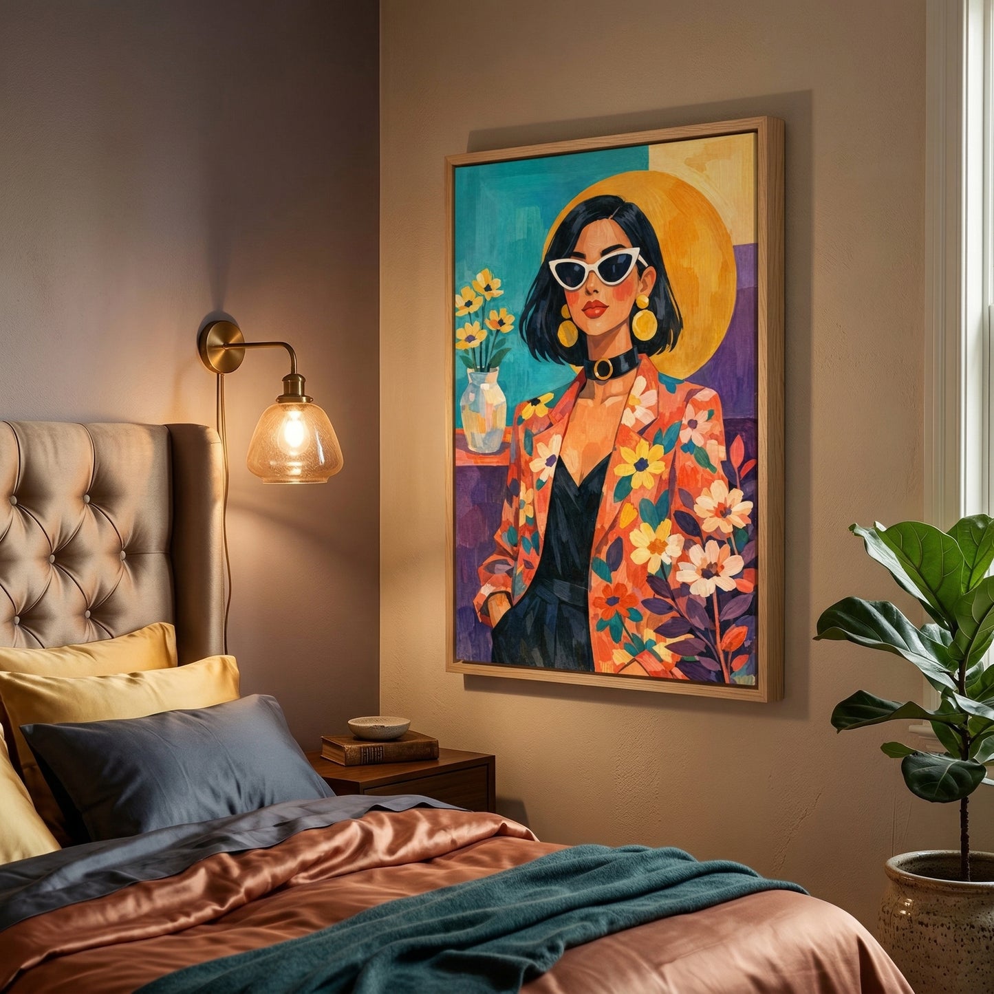 Kamer: Slaapkamer luxe · Houtkleurige baklijst