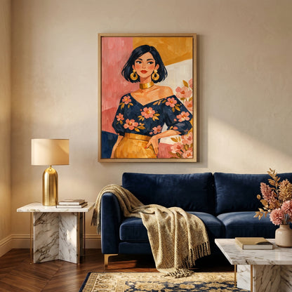 Kamer: Woonkamer luxe · Houtkleurige baklijst