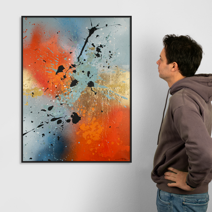 Canvas print: Orange fire (portrait)