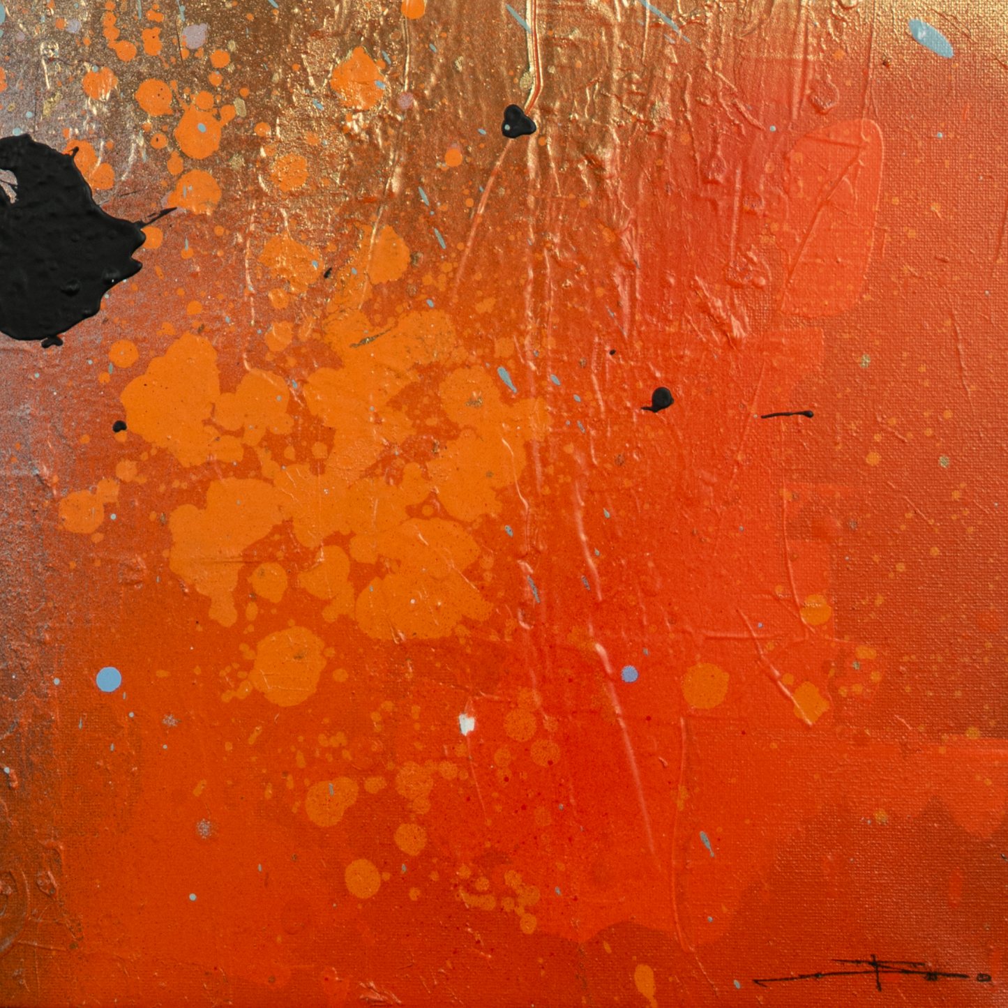 Canvas print: Orange fire (portrait)