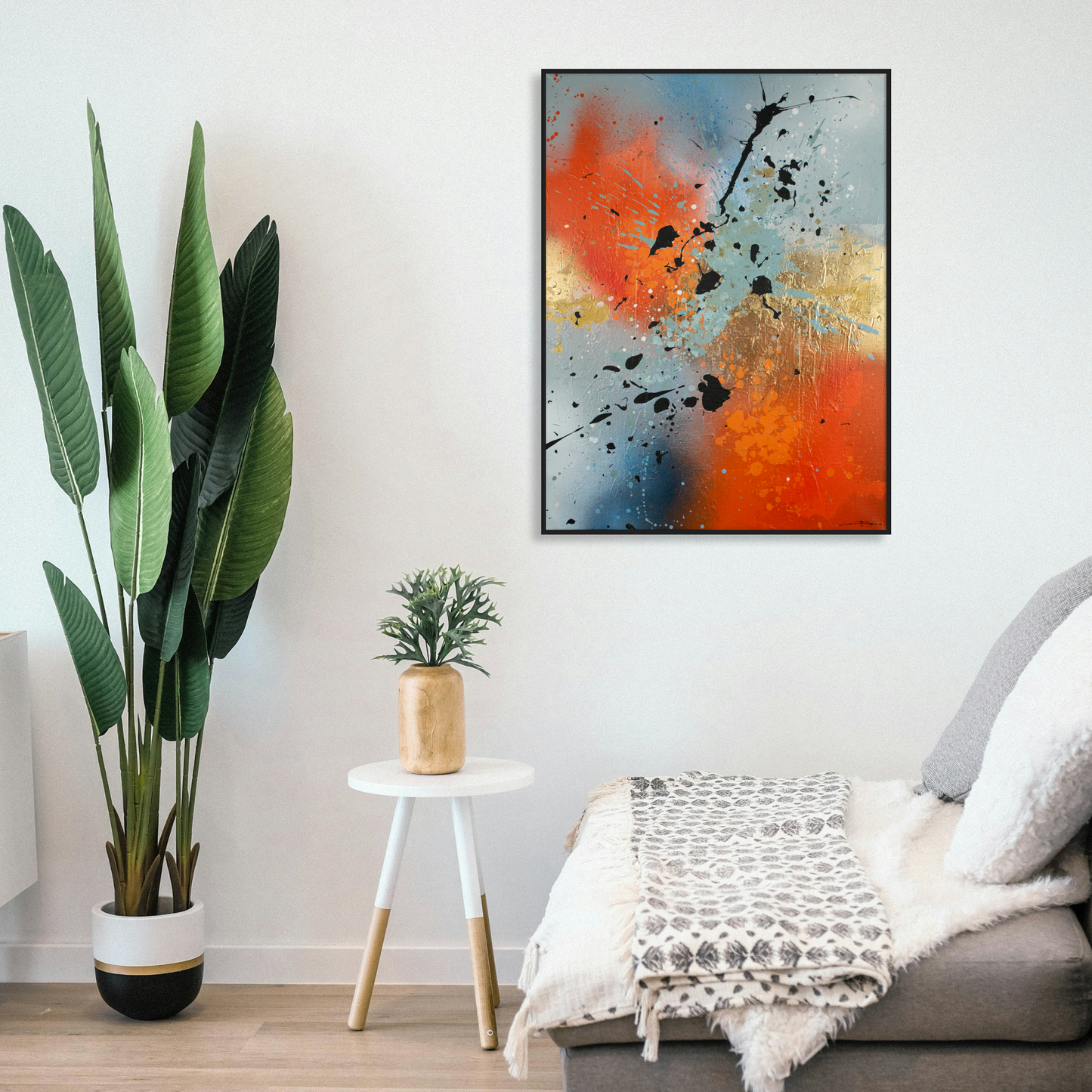 Canvas print: Orange fire (portrait)