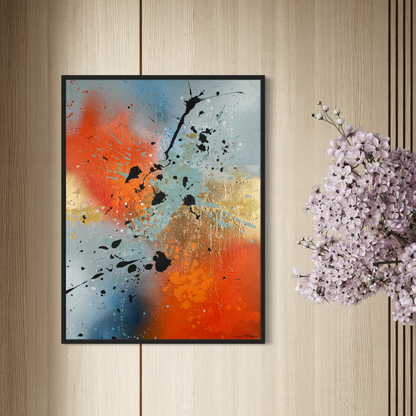 Canvas print: Orange fire (portrait)