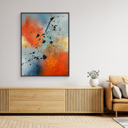 Canvas print: Orange fire (portrait)
