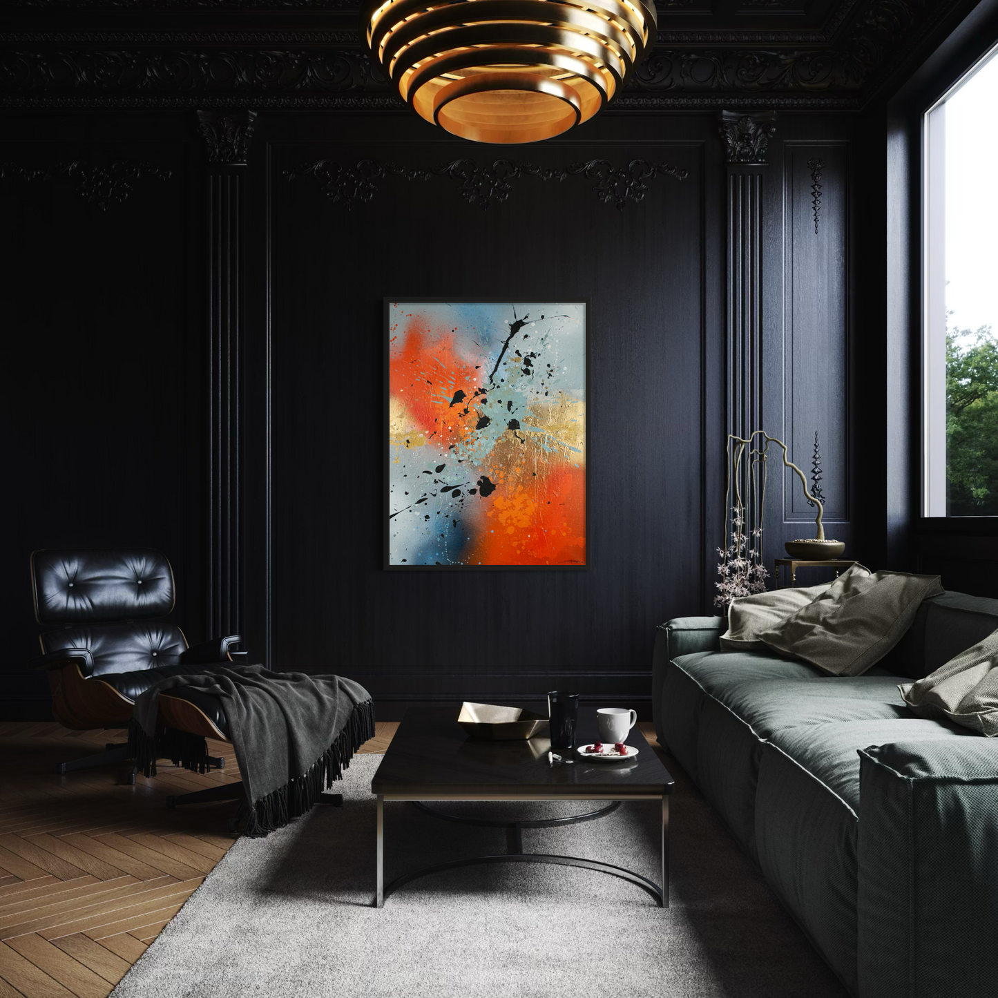 Canvas print: Orange fire (portrait)