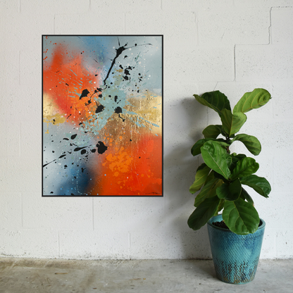 Canvas print: Orange fire (portrait)