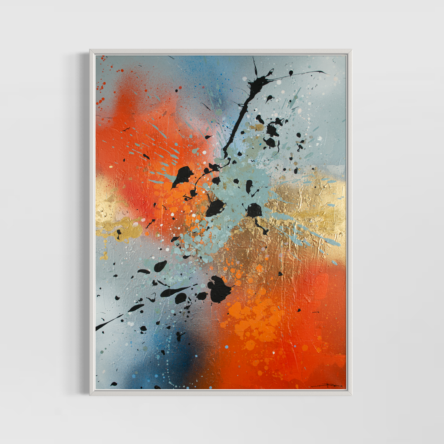 Canvas print: Orange fire (portrait)