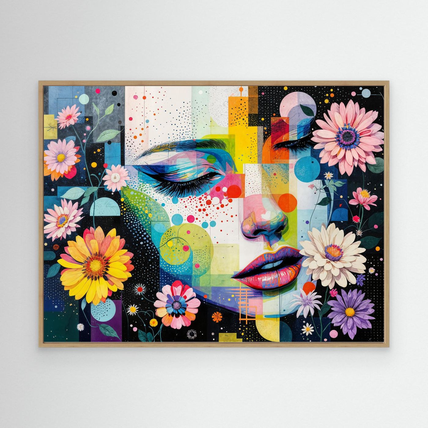 Face glitch with daisies