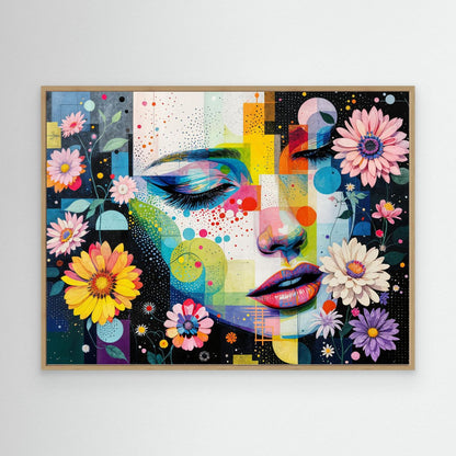 Face glitch with daisies