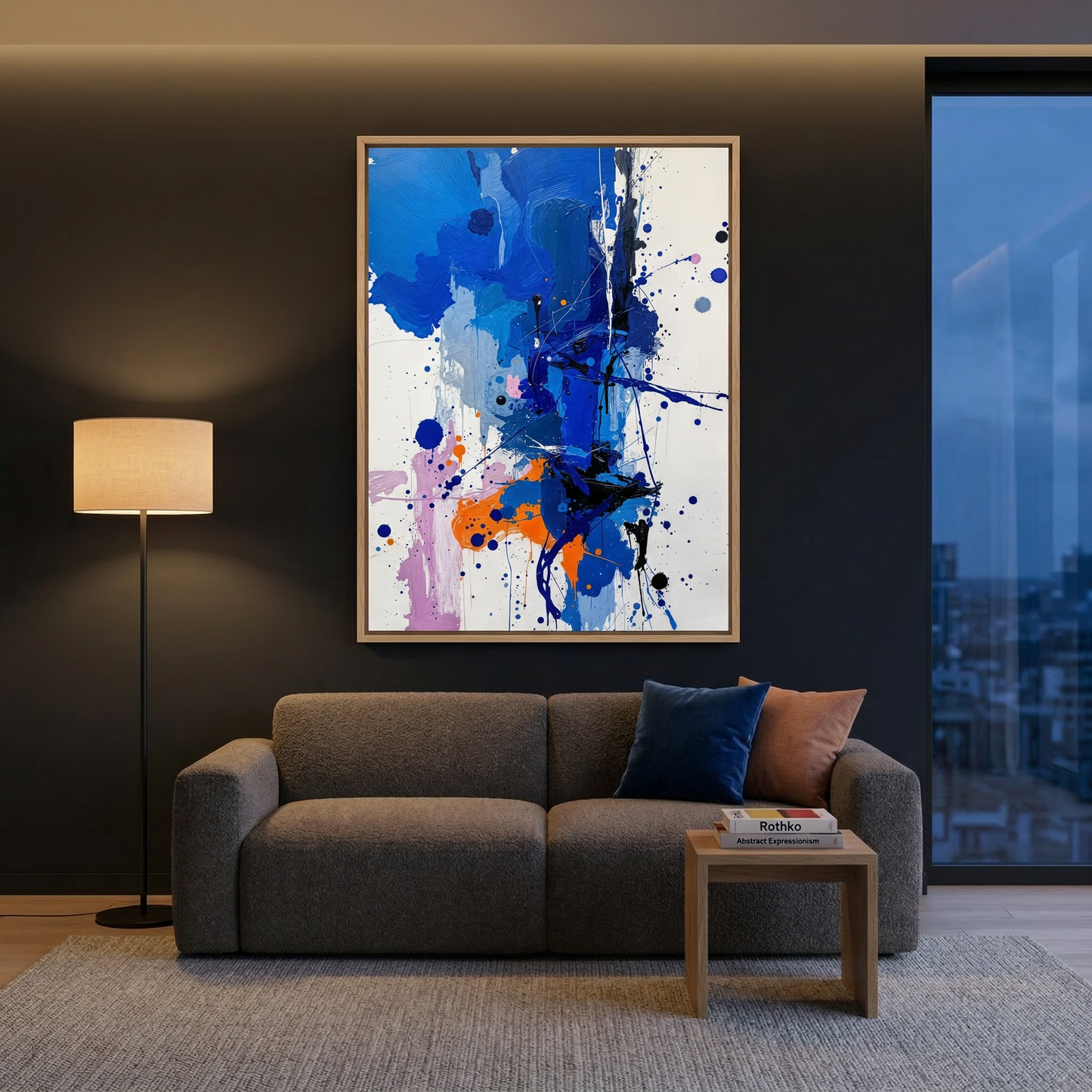 Kamer: Woonkamer modern · Houtkleurige baklijst