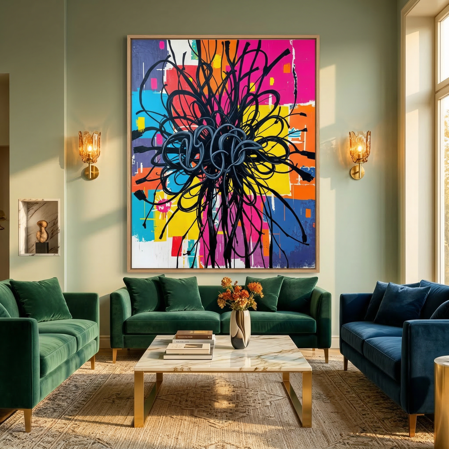 Kamer: Woonkamer luxe · Houtkleurige baklijst